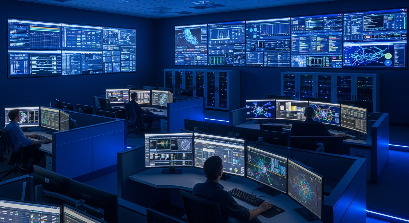 網路監控中心 NOC — 鎧硯科技 24/7 技術支援